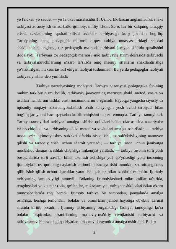 Tarbiya va ijtimoiy tarbiya 5