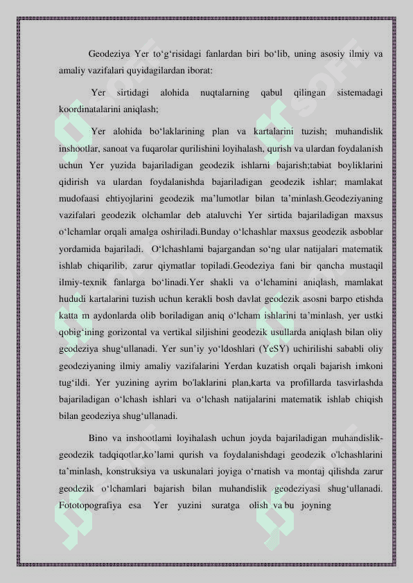 Yerni masofadan zondlash va raqamli fotogrammetriya 5