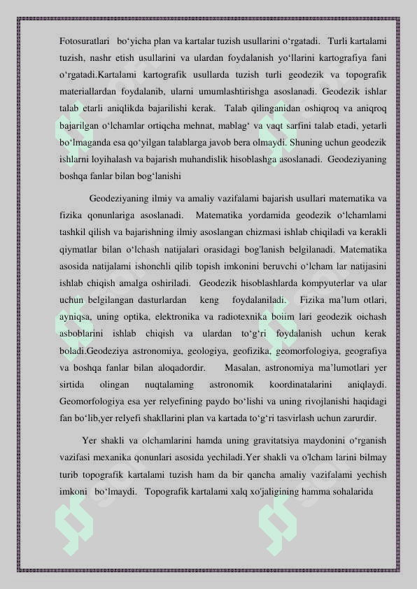 Yerni masofadan zondlash va raqamli fotogrammetriya 6
