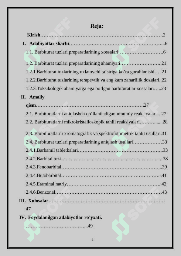 Barbiturat tuzlar guruh preparatlari tahlili 2