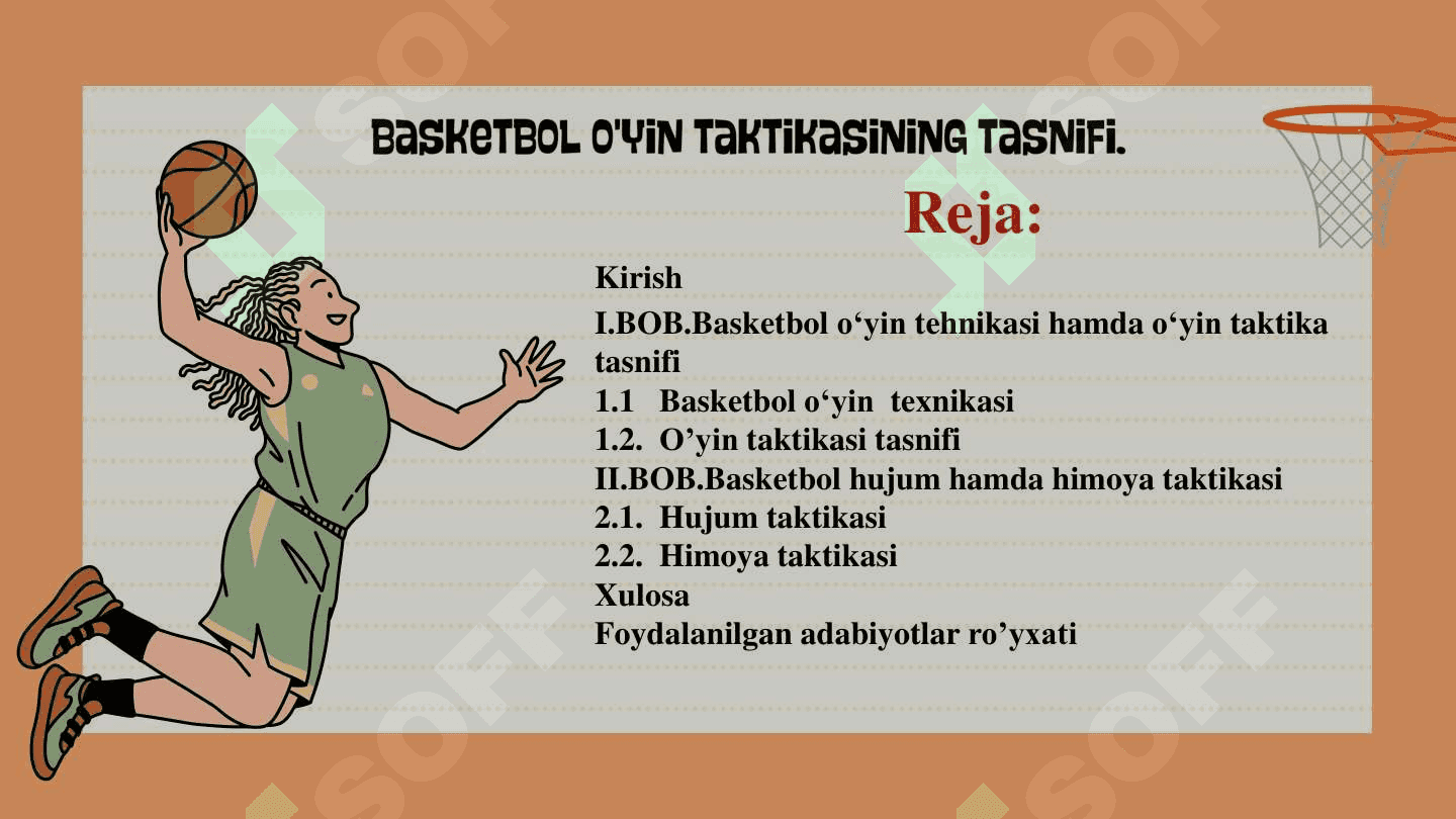 basketbol o'yin taktikasining tasnifi. 2