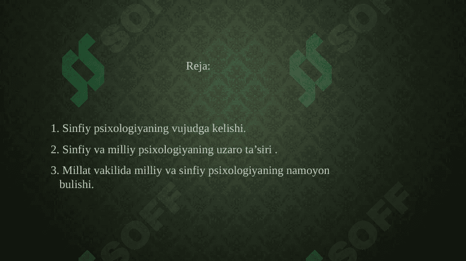 Milliy va sinfiy psixologiya 2