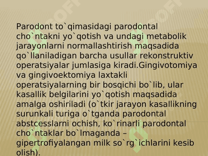 Parodont kasalliklarini jarrohlik davolash usullari 4