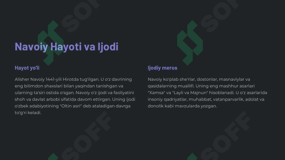 Alisher Navoiy. O'zbek adabiyotining buyuk namoyondasi 2