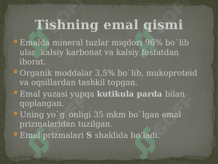 Tishlarning tuzilishi 6