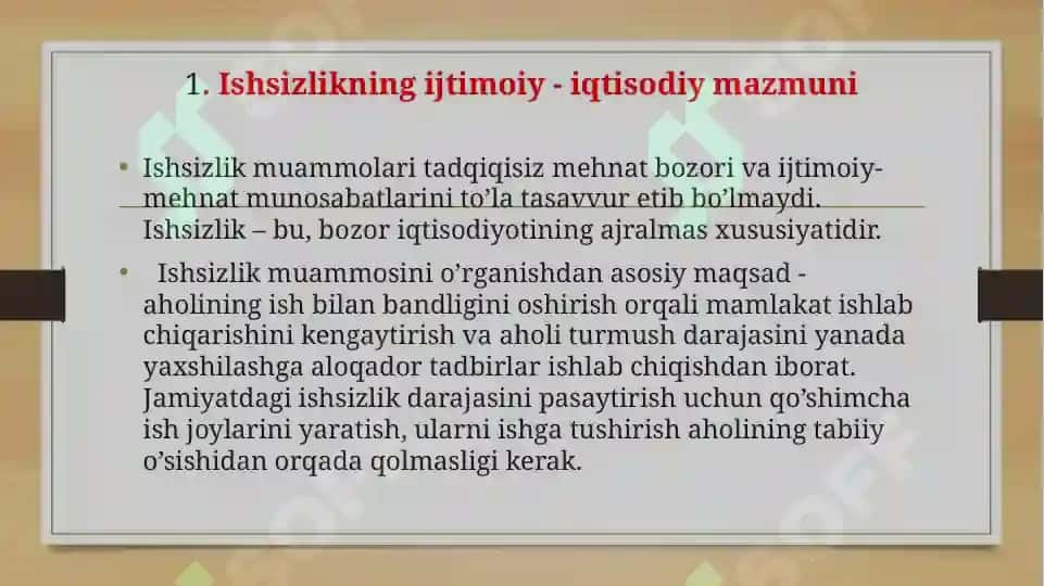 Ishsizlik sabablari, turlari va ko’rsatkichlari 3