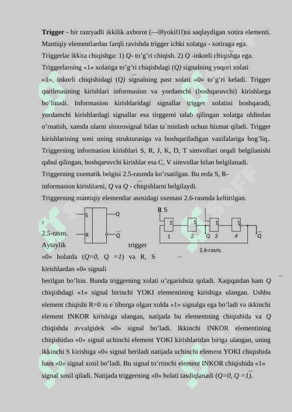Mantiqiy elementlarni loyihalashning ahamiyati. 8
