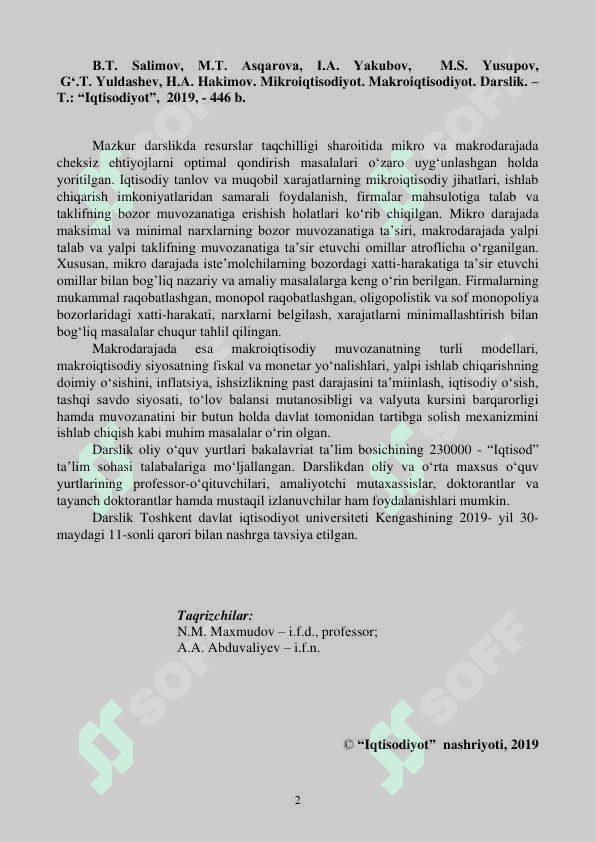 MAKROIQTISODIYOT
Darslik 2