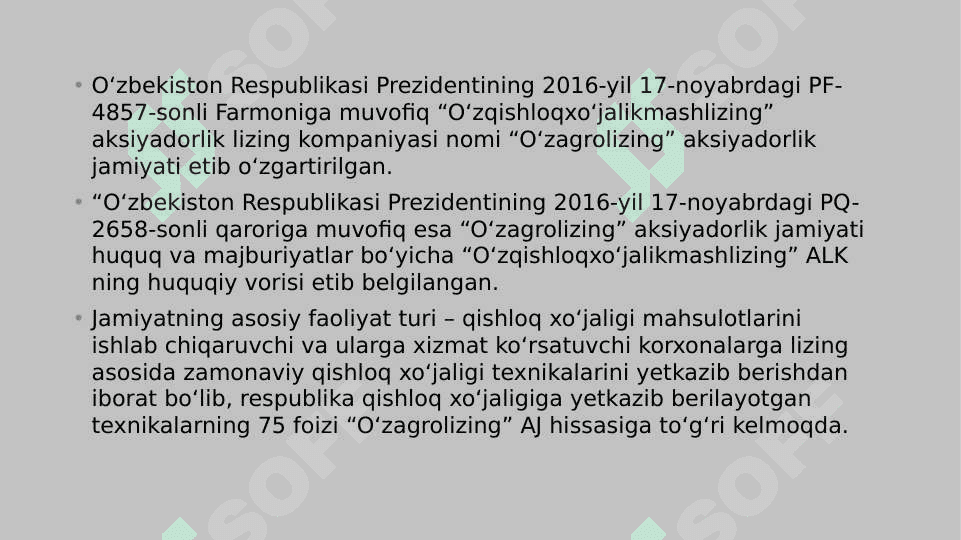 O'zagrolizing aksiyadorlik jamiyati 4