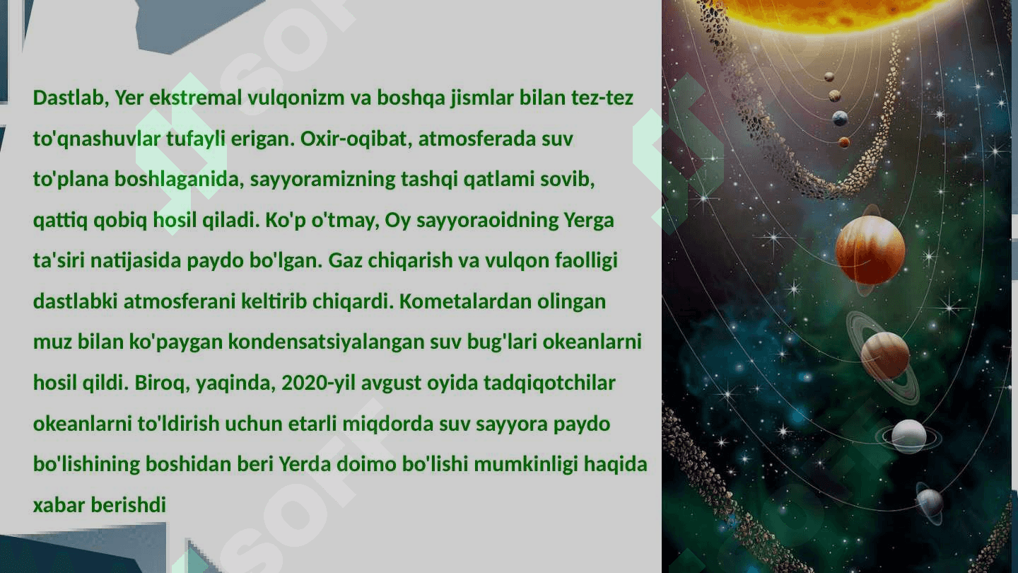 Yer sayyorasi va uning evolyutsiyasi 3