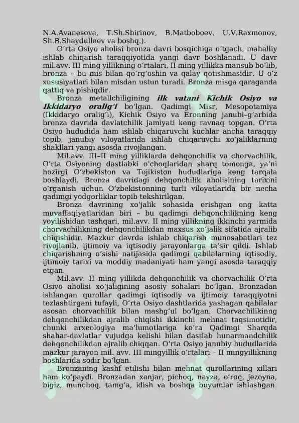 Bronza davri tarixi: o‘rtoq dehqonchilik madaniyati 2