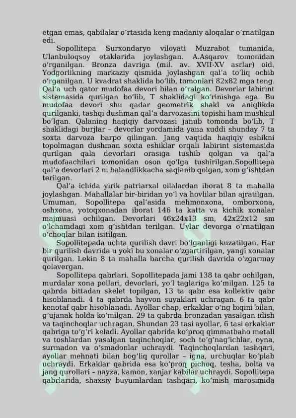 Bronza davri tarixi: o‘rtoq dehqonchilik madaniyati 4