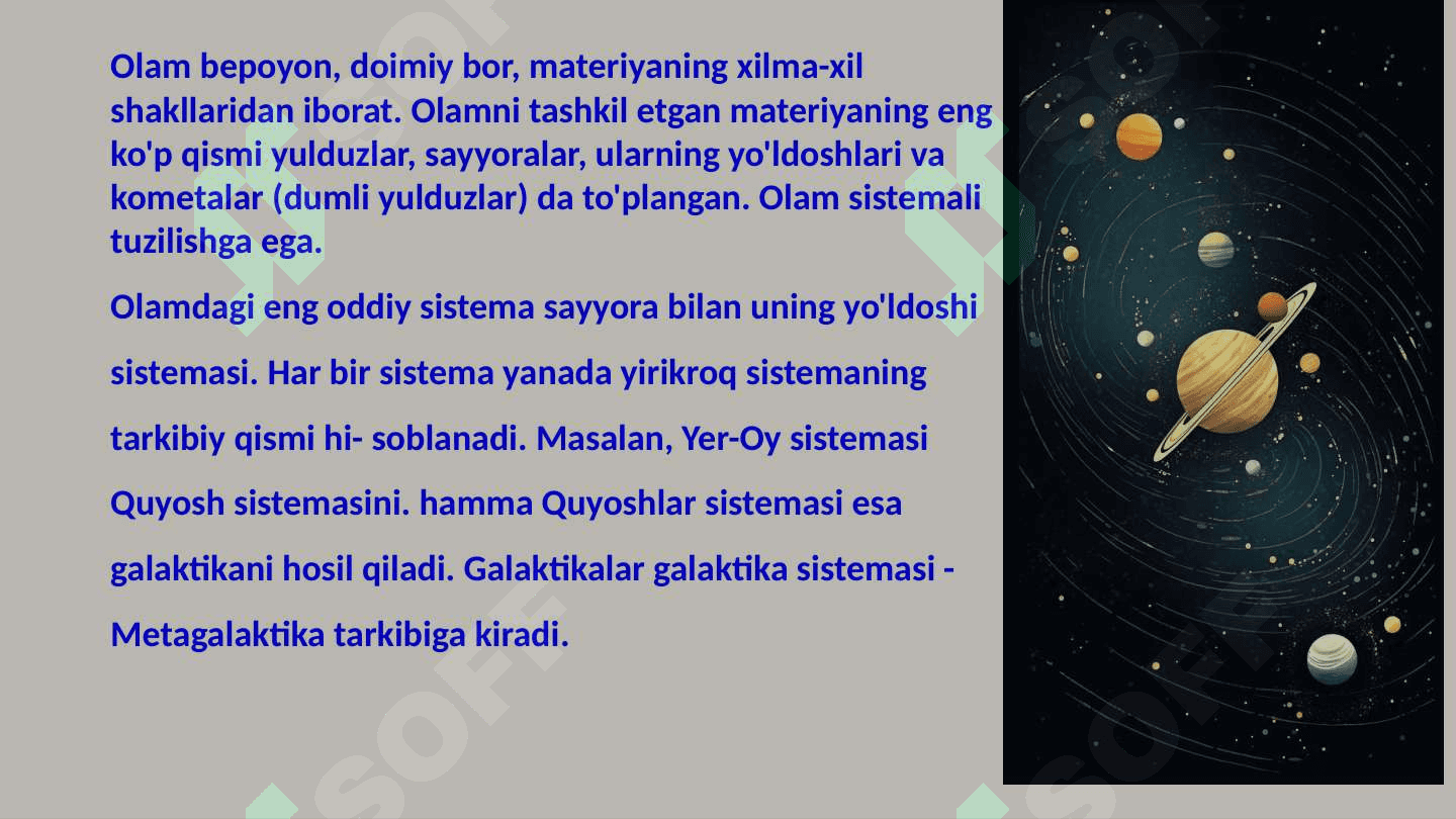 Olam,Galaktika,Quyosh sistemasi 2