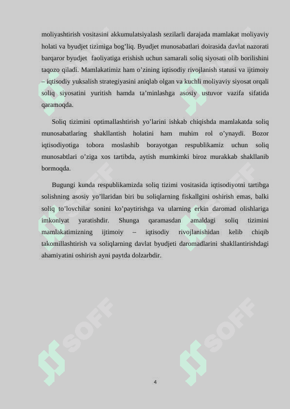 HOZIRGI SHAROITDA O`ZBEKISTON RESPUBLIKASIDA BYUDJET SOLIQ SIYOSATINING AMALDAGI HOLATI 4