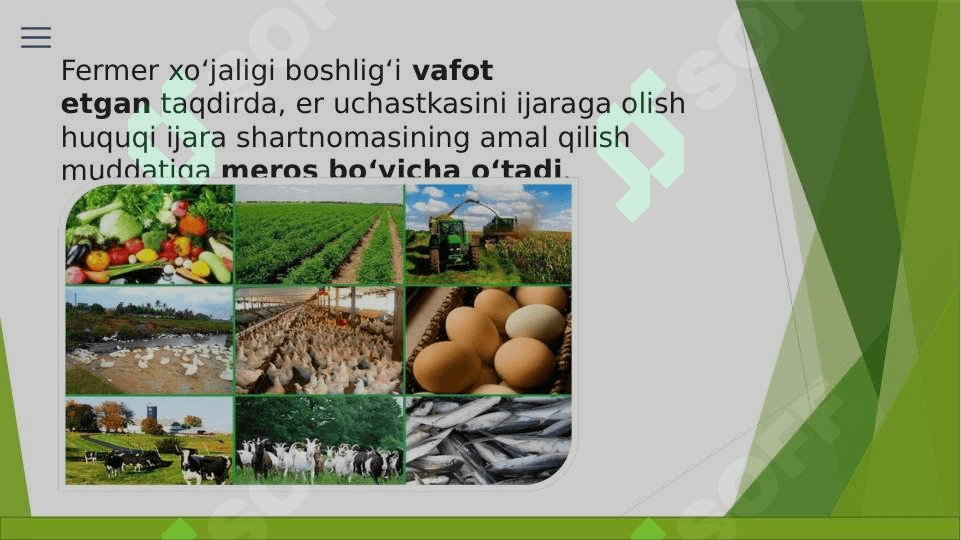 Fermer xo'jaligida ijara huquqi merosi 3