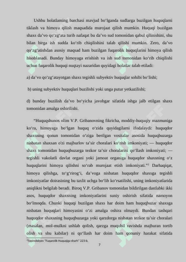 Da’vo muddatlari tushunchasi va xususiyatlari . Da’vo muddatlari turlari. 7