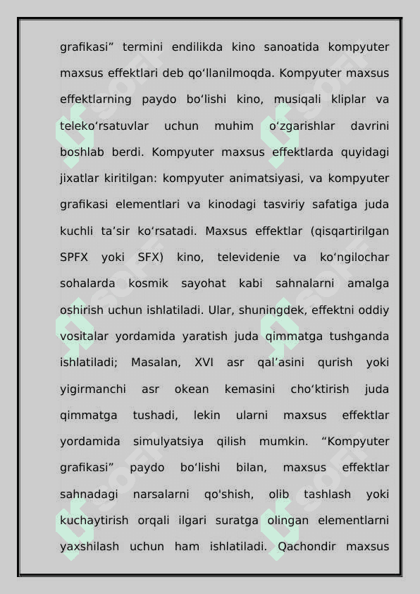 Maxsus effektlar uchun kompyuter texnologiyalari. Adobe after effects dastur 6