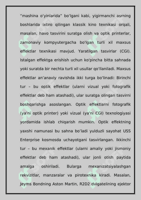 Maxsus effektlar uchun kompyuter texnologiyalari. Adobe after effects dastur 8