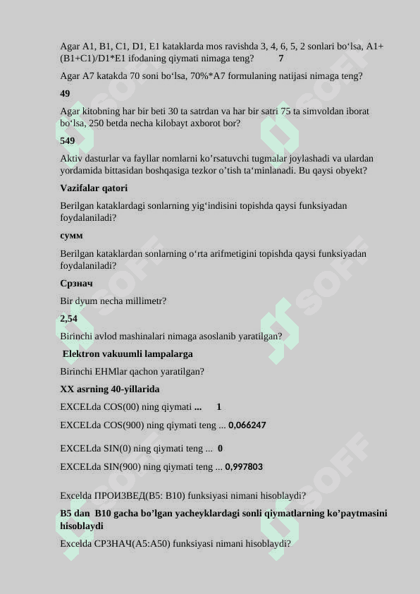 IAKT FANIDAN IMTIXONLAR UCHUN SAVOLLAR VA JAVOBLARI 5