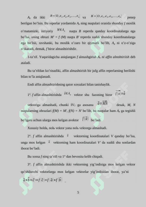 Affin va ortogonal almashtirishlar 5