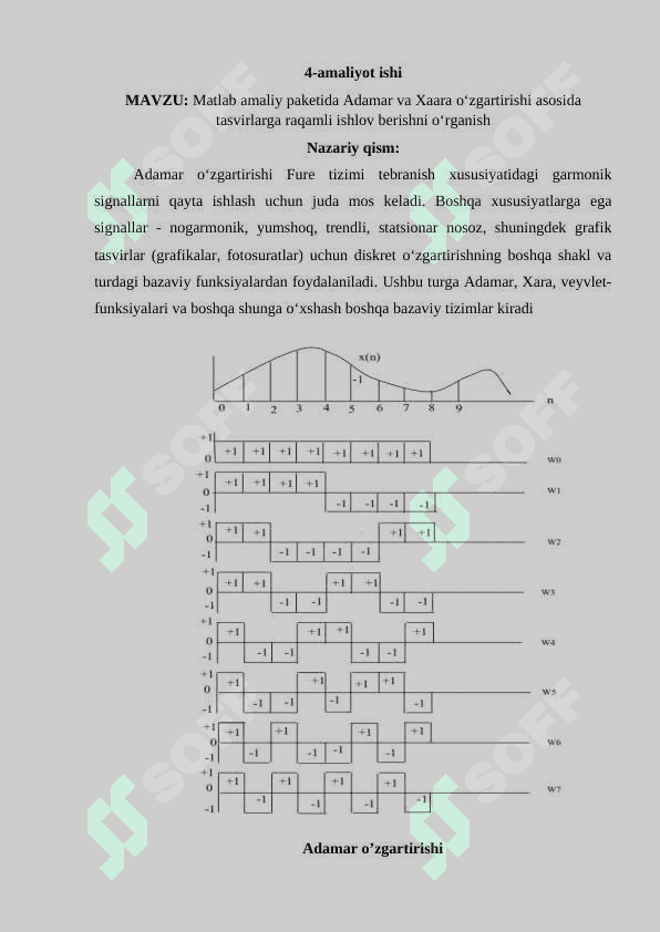 Matlab paketida signallarga spektral ishlov berish 2