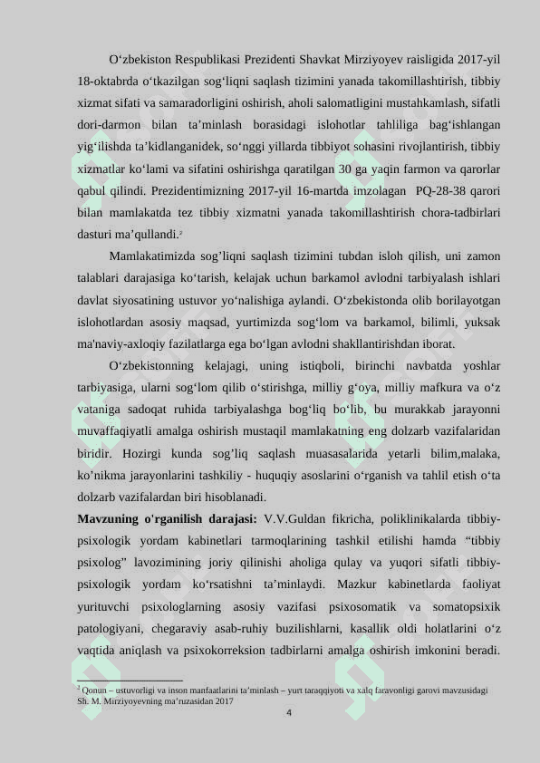 Sog'likni saqlash tizimida psixologik xizmatning o'ziga xosligi. 4