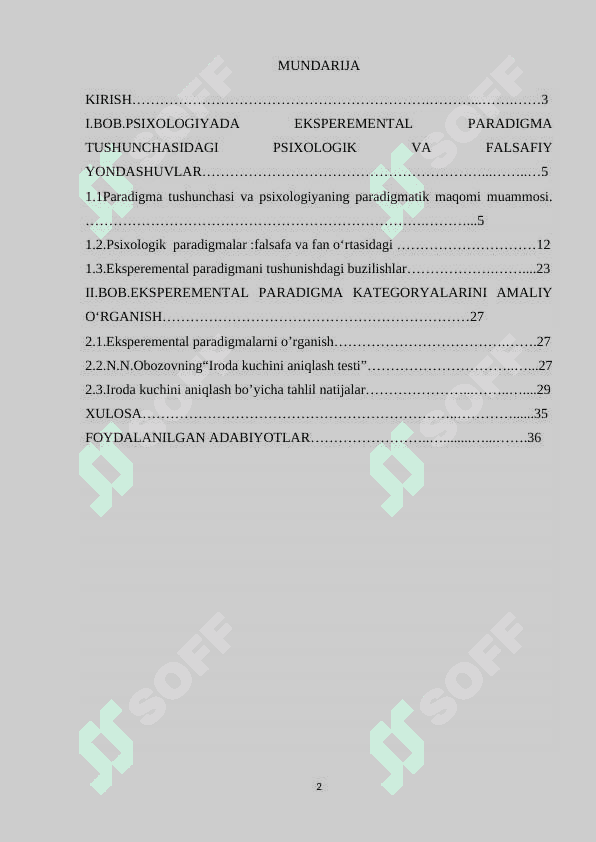 Psixologiyada eksperimental paradigmalar haqida 2