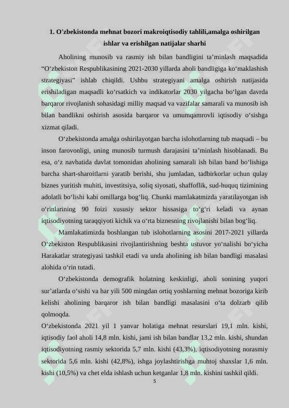 O'zbekistonda ishchi kuchining makroiqtisodiy tahlili 5
