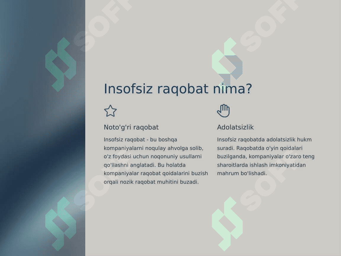 INSOFSIZ RAQOBAT HOLATLARIGA YO’L QO’YMASLIK 2