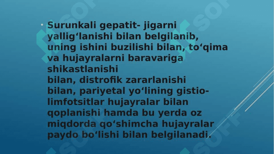 Surunkali gepatitlar va xolesistitlarda yog'lar hazmlanishini buzilishi 3