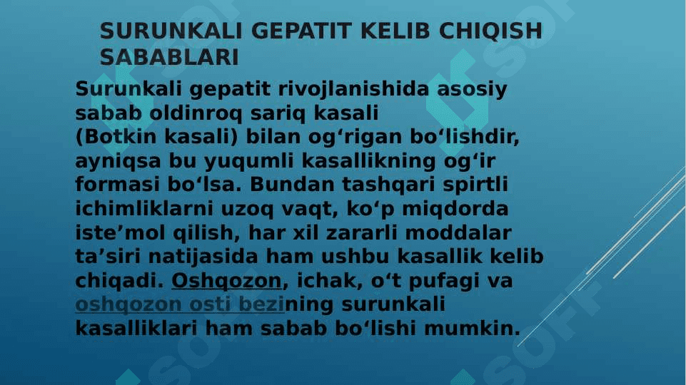 Surunkali gepatitlar va xolesistitlarda yog'lar hazmlanishini buzilishi 4
