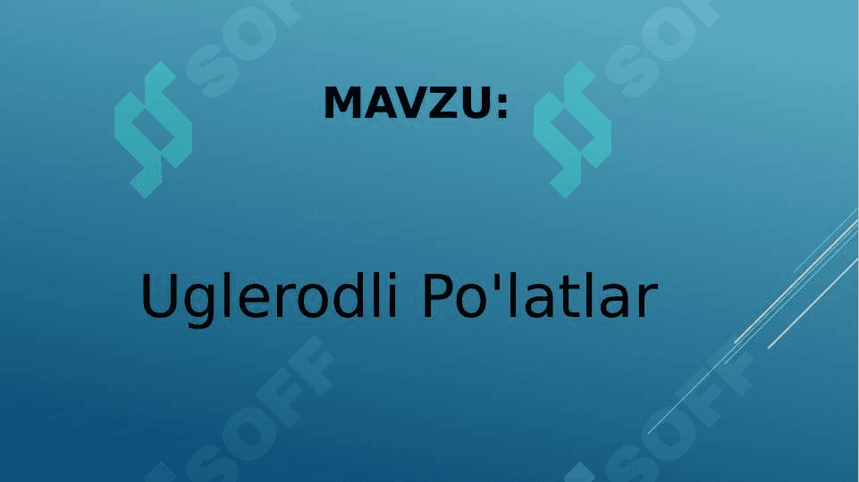 Uglerodli Po'latlar 2