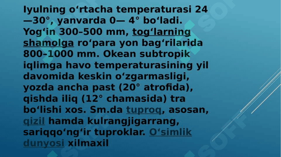 Subtropik  mintaqadagi tabiat zonalarini 4