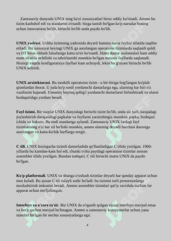 UNIX operatsion  tizimining iqtisodiyotdagi o‘rni va ahamiyati 4