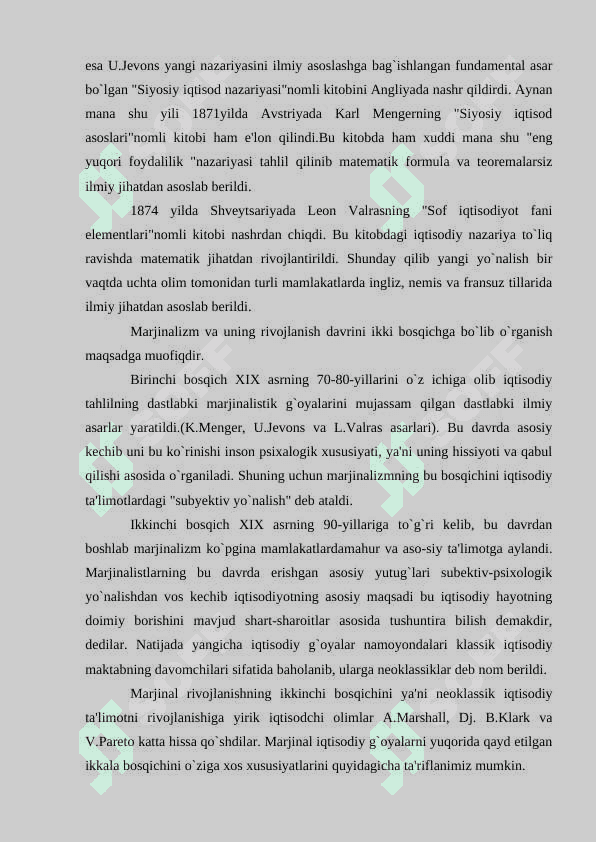 MARJINALIZM TA’LIMOTI VA NEOKLASSIK IQTISODIY MAKTABLAR 2