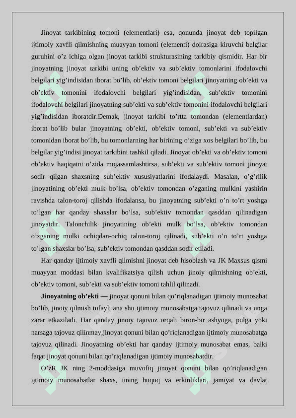 Jinoyat tarkibi tushunchasi va turlari 24 8