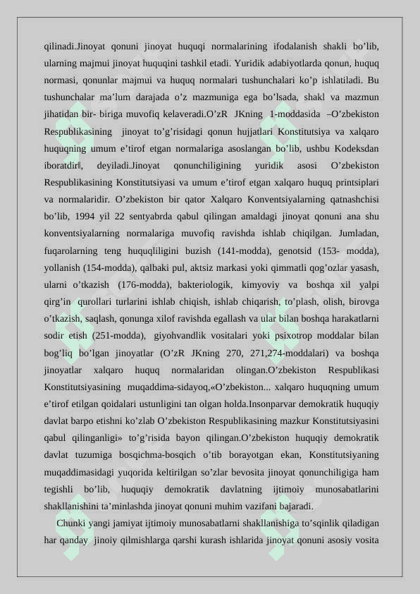 Jinoyat qonuni tushunchasi va moxiyati  24 3