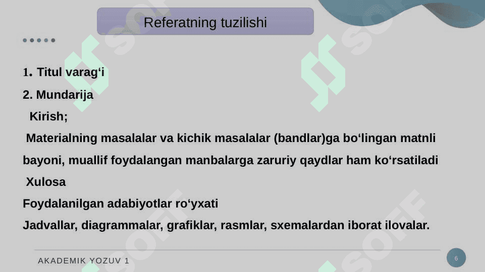 REFERAT. REFERAT TURLARI. 6