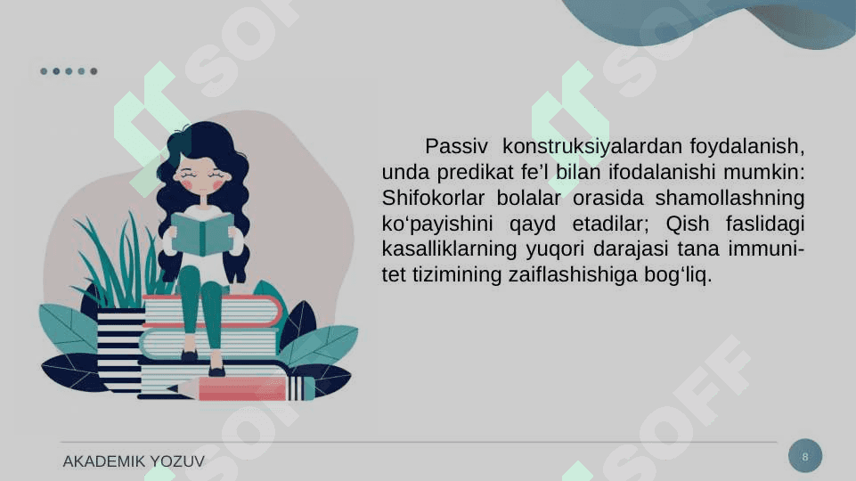 ILMIY USLUB JANRLARI. ILMIY SHARH. 8