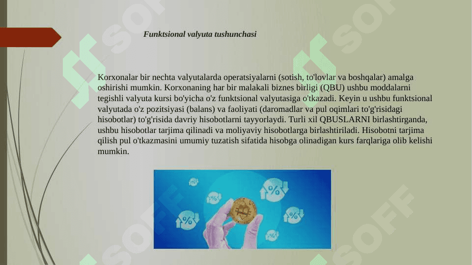 Funktsional valyuta tushunchasi va ularni hisobga olish 3