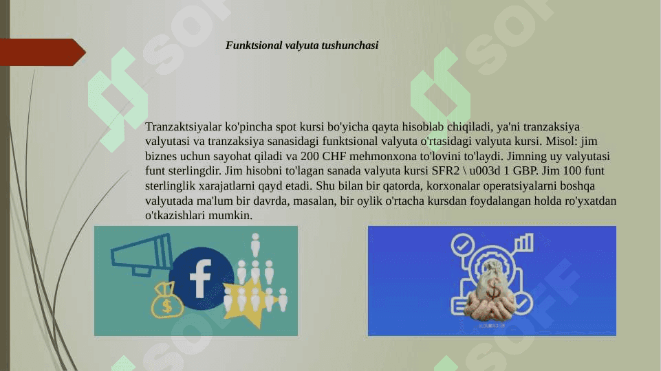 Funktsional valyuta tushunchasi va ularni hisobga olish 4