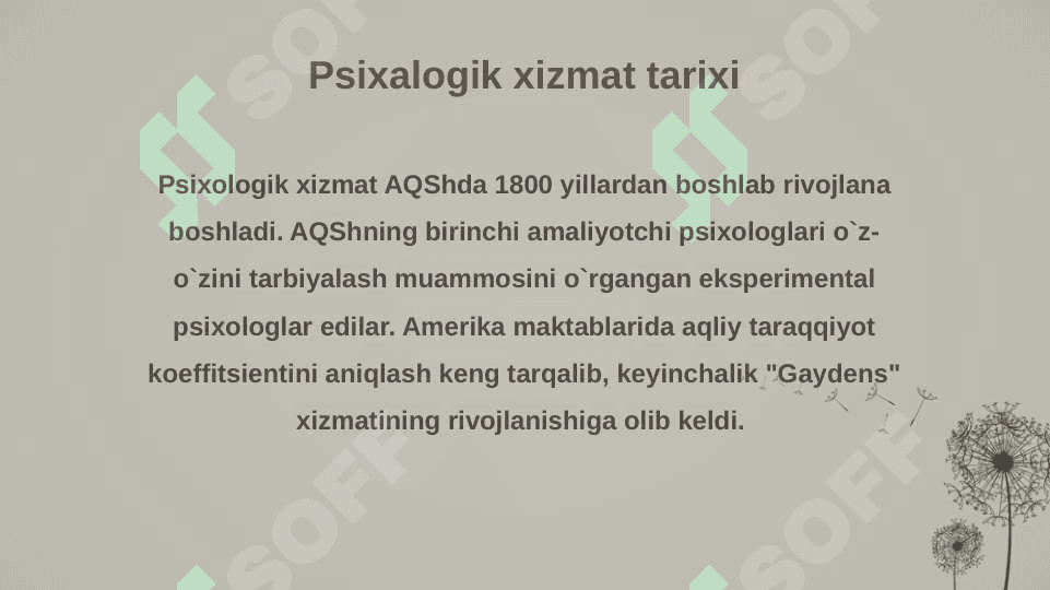 Psixologik xizmatning yuzaga kelish tarixi 3