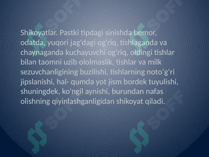 Yuqori jag' 
 sinishi 4