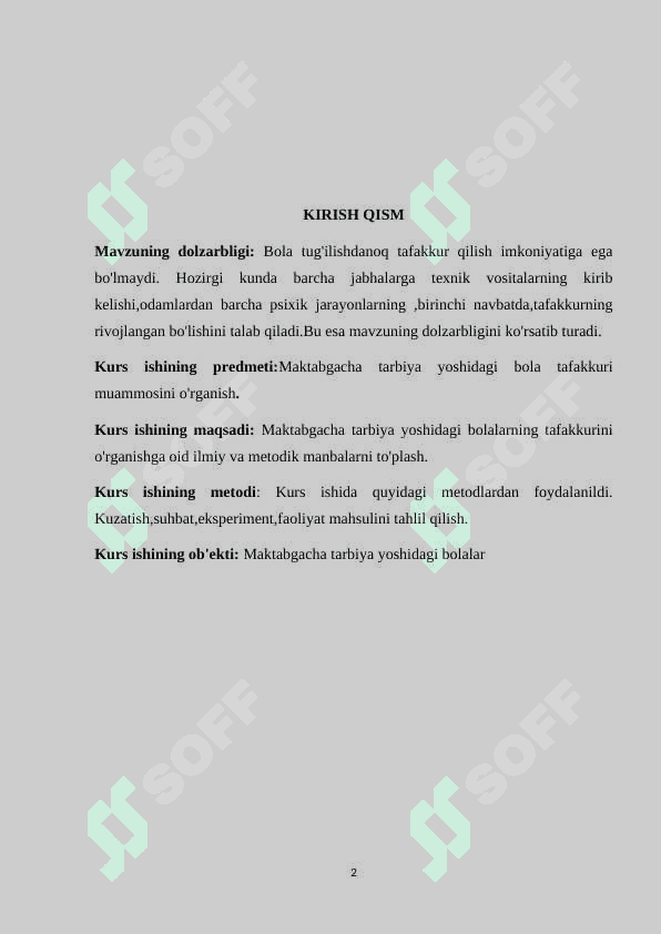 MAKTABGACHA TARBIYA YOSHIDA TAFAKKUR MUAMMOSINING O`RGANILISHI 2