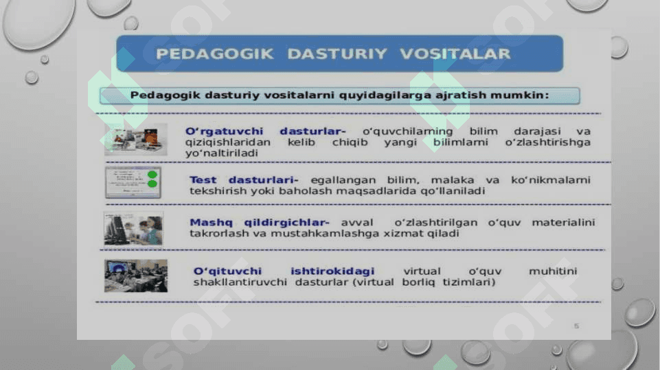 Pedagogik dasturiy vositalarni loyihalash 6