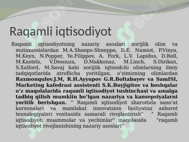 Raqamli iqtisodiyot va uning rivojlanish xususiyatlari 3