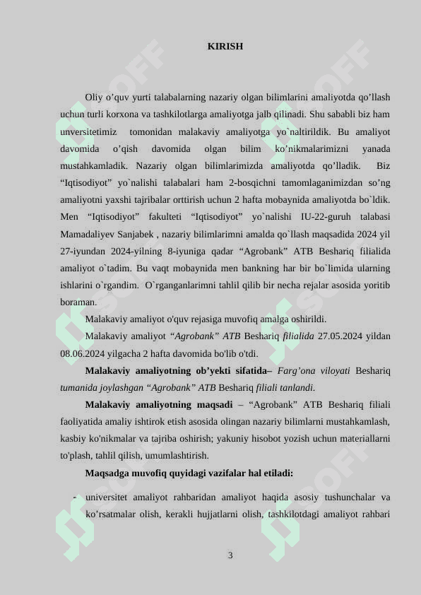 Agrobank amaliyot hisoboti 3