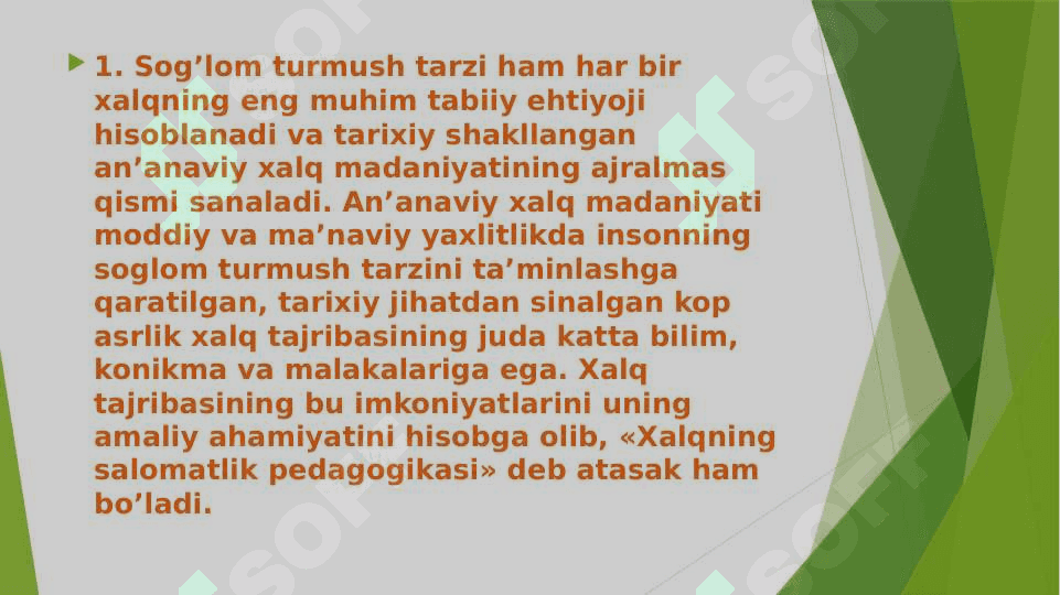 Sogʻlom  turmush tarziga oid xalqona ibratlar 2