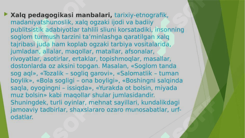 Sogʻlom  turmush tarziga oid xalqona ibratlar 3