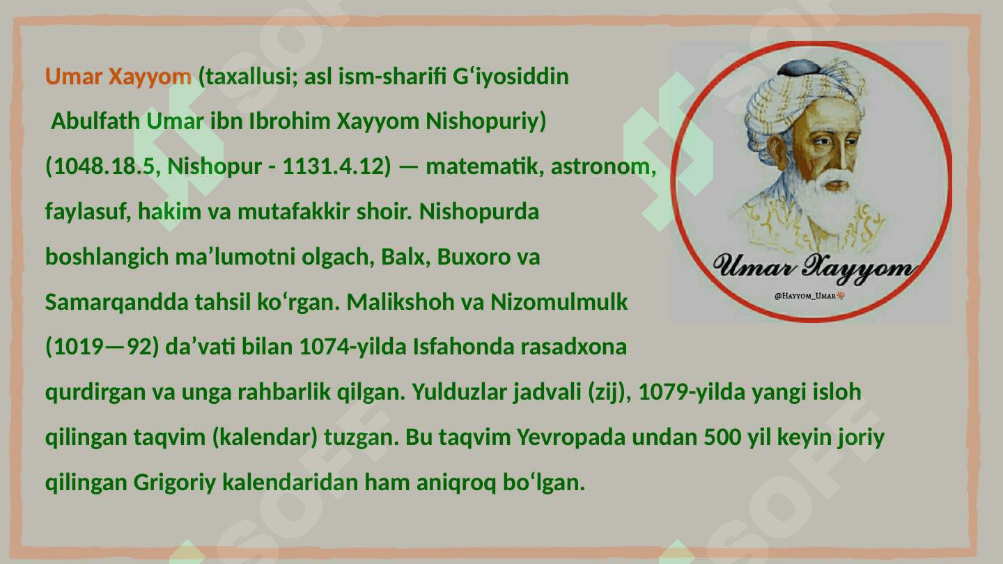 Umar Hayyomning ta'lim-tarbiyaga oid fikrlari 2
